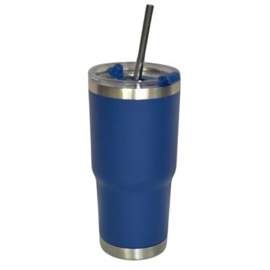 20 Oz. Stainless Double Wall Vacuum Insulated Travel Mug powder coated, royal blue